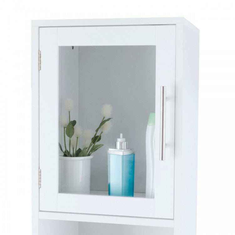 71" Tall Bathroom Storage Cabinet with Display Shelves & Organizer for Bedroom