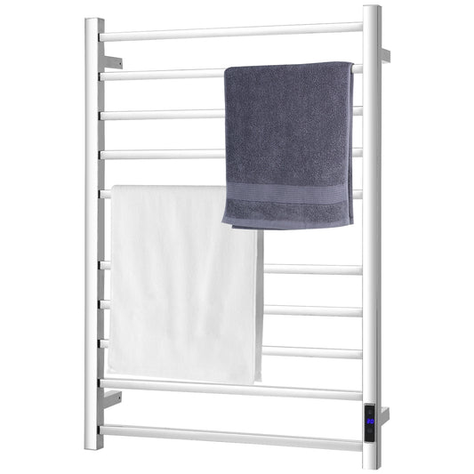 10 Bar Stainless Steel Wall-Mounted Heated Towel Rack