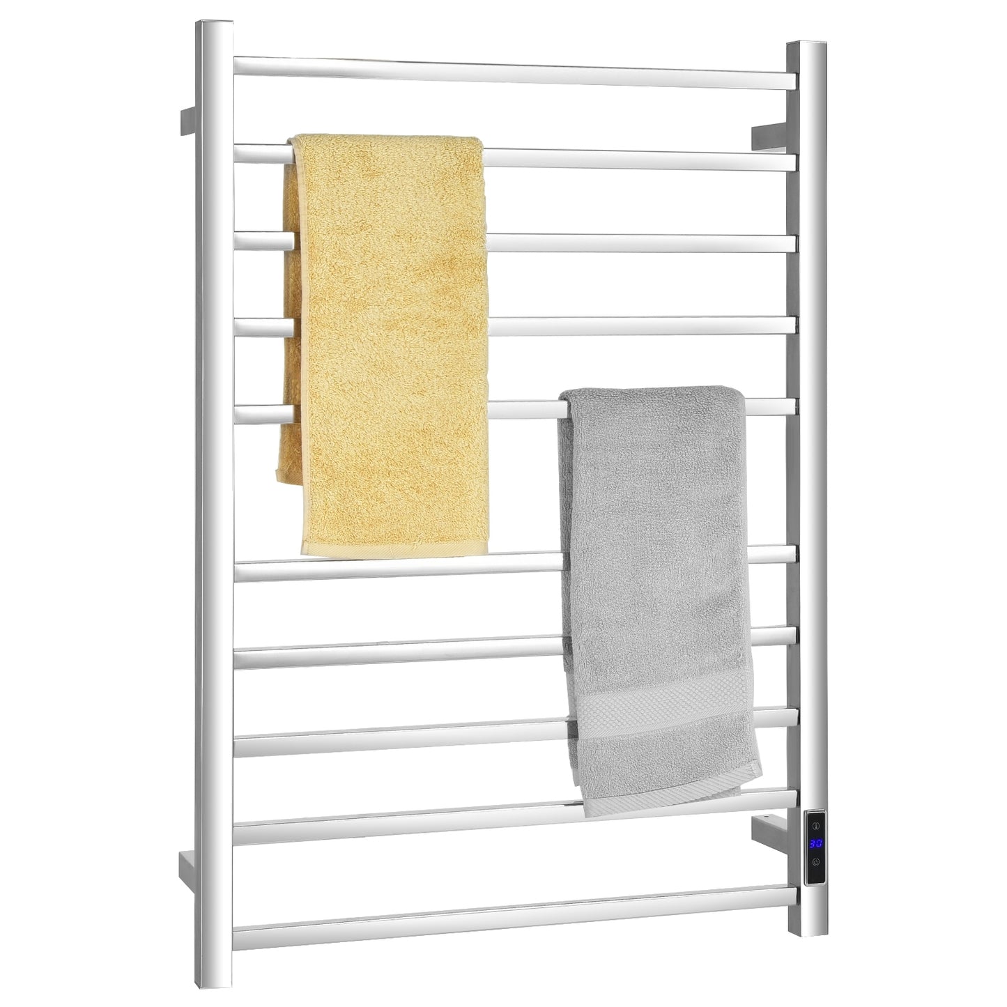 10 Bar Stainless Steel Wall-Mounted Heated Towel Rack