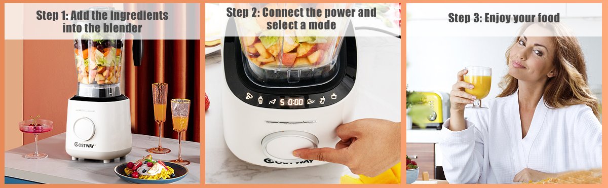 1500W High Performance Blender with 10 Speeds & 6 Pre-Set Programs for Smoothies & More