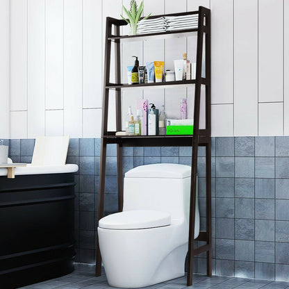 3 Tier Standing Storage Rack Over Toilet with Bottom Shelf
