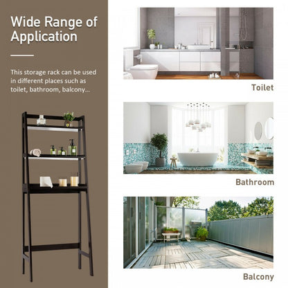 3 Tier Standing Storage Rack Over Toilet with Bottom Shelf