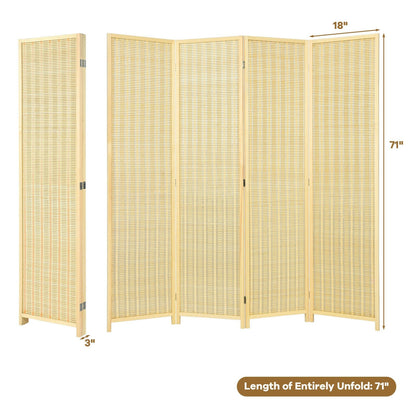 6 Foot 4-Panel Folding Room Divider Screen – Portable Privacy Solution