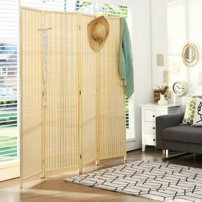 6 Foot 4-Panel Folding Room Divider Screen – Portable Privacy Solution