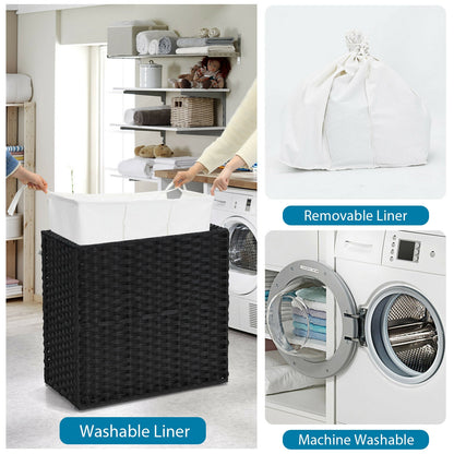 125L Multifunctional Laundry Hamper with Wheels & Detachable Liner Bags