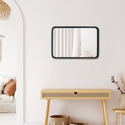 Premium Rectangular Wall-Mounted Mirror with Rust-Resistant Steel Frame - Small