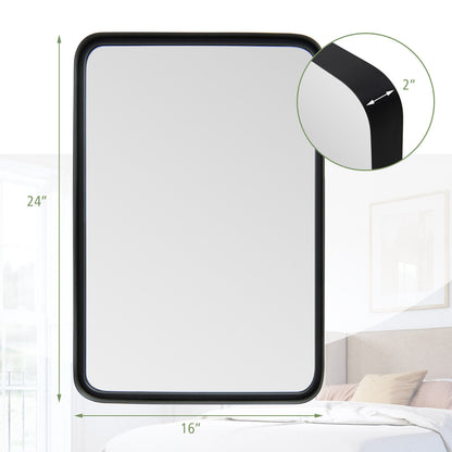 Premium Rectangular Wall-Mounted Mirror with Rust-Resistant Steel Frame - Small