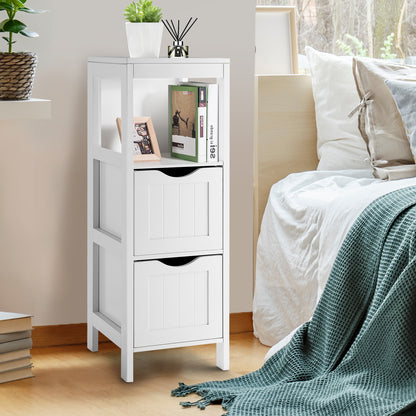 Freestanding Bathroom Storage Cabinet with 2 Removable Drawers & Open Shelf