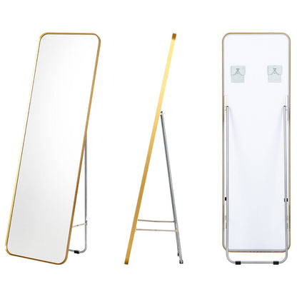 Gold Framed Full Length Mirror for Wall Mount and Free Standing Use
