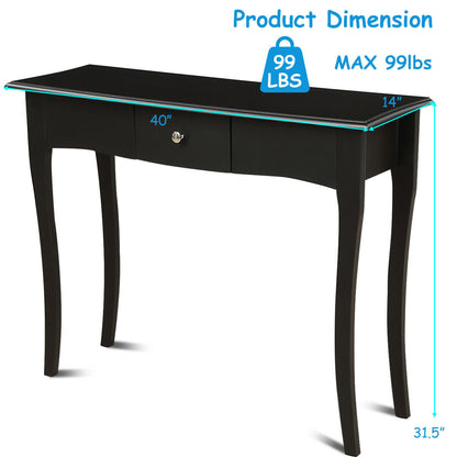 Vintage Inspired Console Table with Drawer Storage for Entryway or Living Room