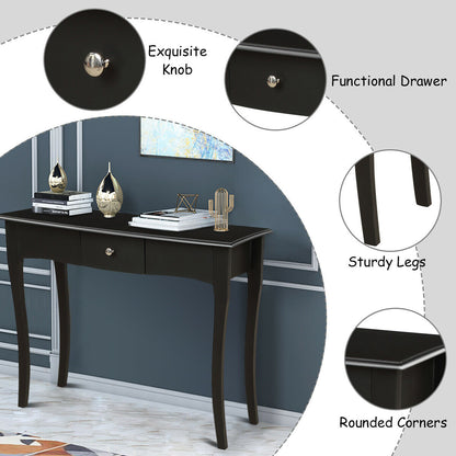 Vintage Inspired Console Table with Drawer Storage for Entryway or Living Room
