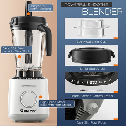 1500W High Performance Blender with 10 Speeds & 6 Pre-Set Programs for Smoothies & More