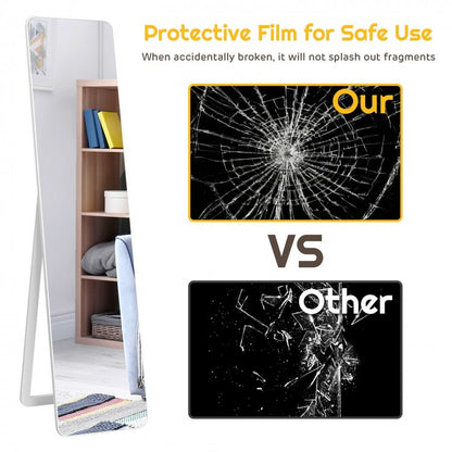 Versatile Full Length Mirror with Explosion Proof Glass and Wooden Frame