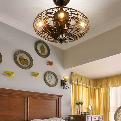 5 Blade Enclosed Ceiling Fan with Light & Remote Control for Modern Living