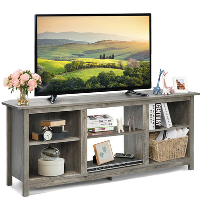 Modern 2-Tier TV Stand and Media Console with Open Shelves for Living Room - Grey