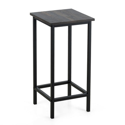 Set of 4 Vintage Style Bar Stools 24 Inch Counter Height Backless with Iron Frame and Wood Finish