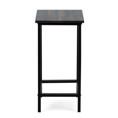 Set of 4 Vintage Style Bar Stools 24 Inch Counter Height Backless with Iron Frame and Wood Finish