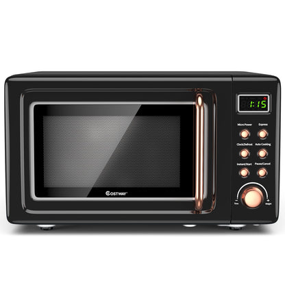 700W Retro 0.7 Cu. Ft Microwave with 5 Power Levels & Child Lock