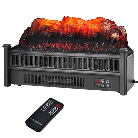 1400W Electric Log Fireplace Heater with Adjustable Flame Brightness