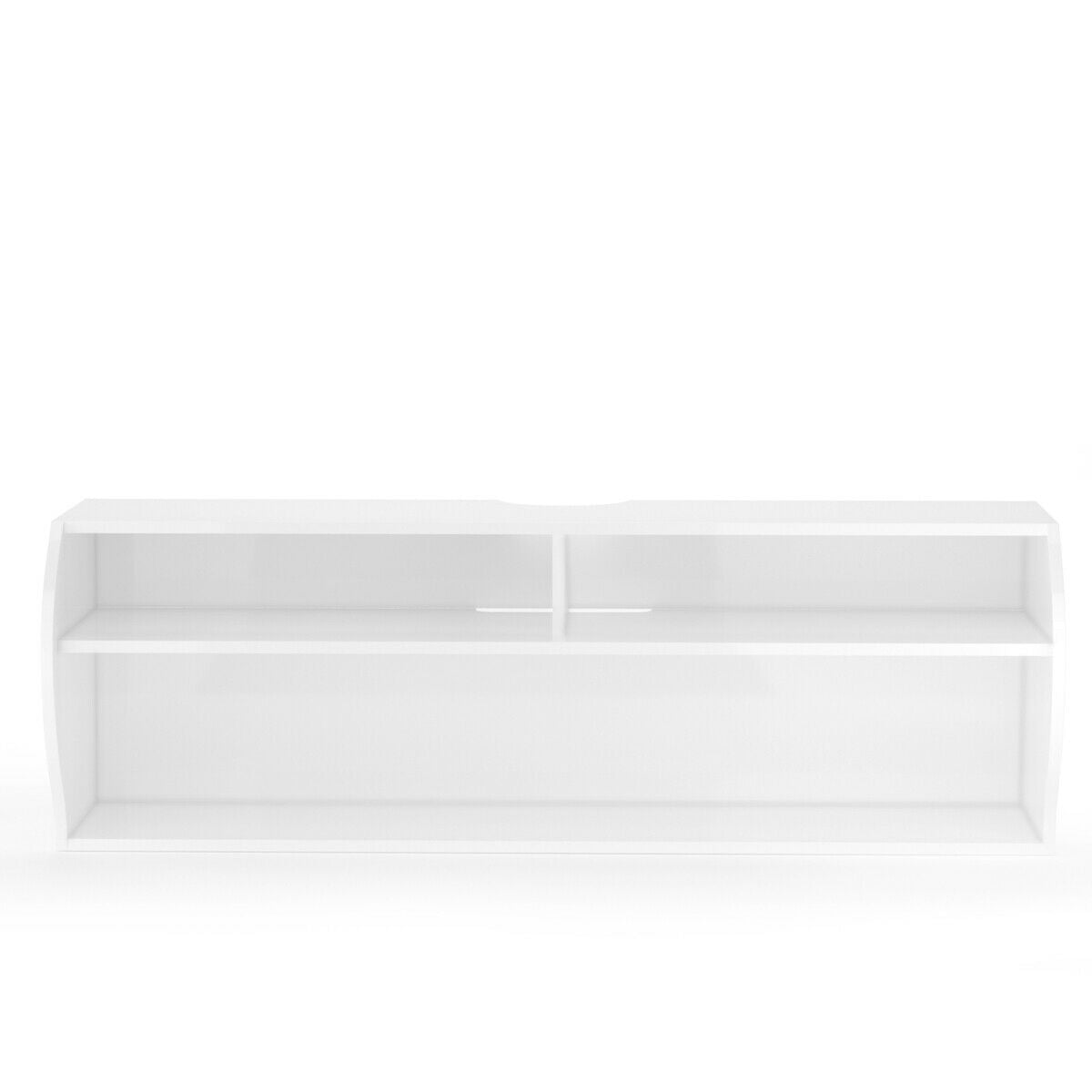 Sleek Wall Mounted Display and Storage Shelf with Open Tiers – White