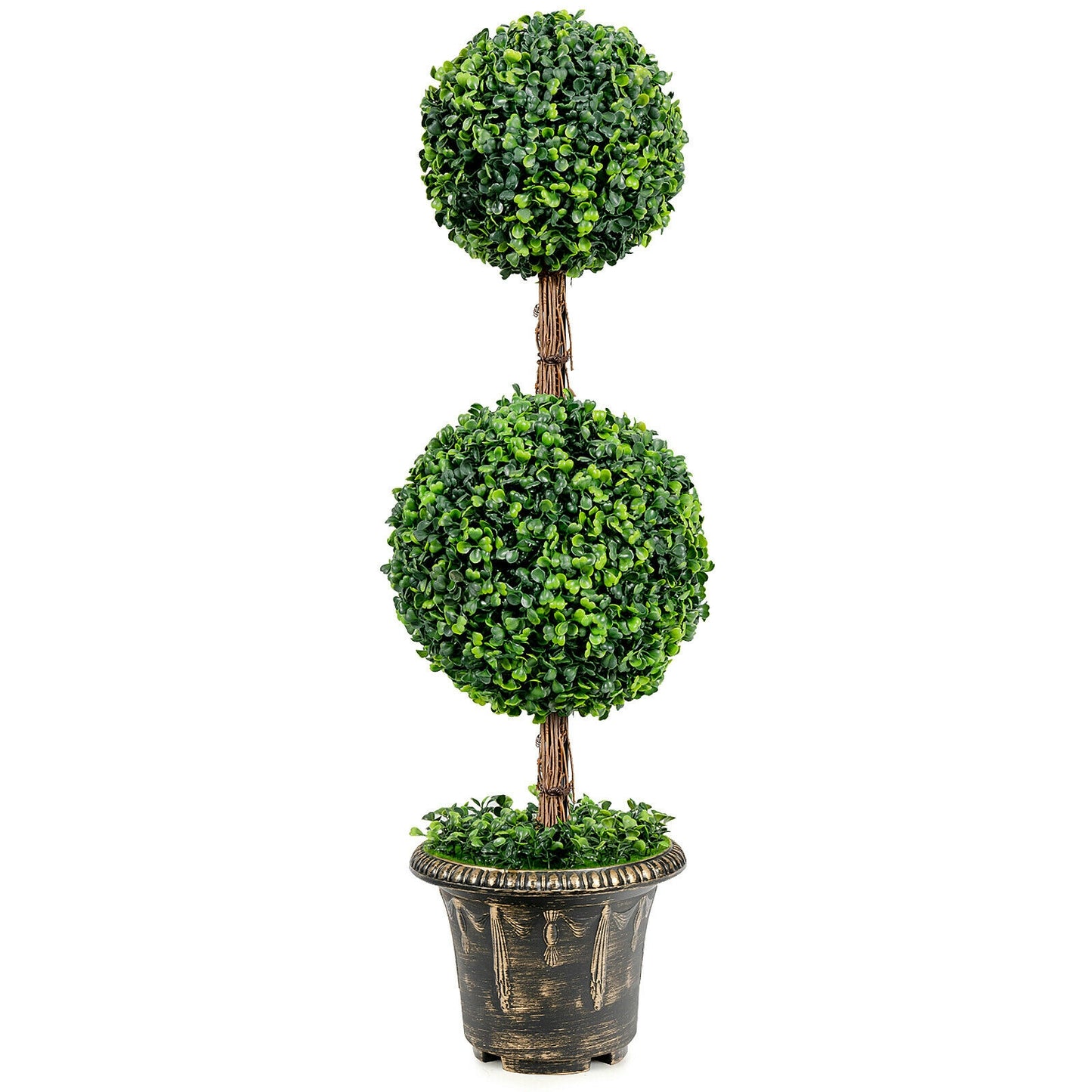 36 Inch Artificial Double Ball Topiary Tree – UV Resistant for Indoor & Outdoor Decor