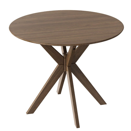 36 Inch Round Dining Table with Solid Wood Base for Kitchen Dining Room or Café