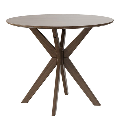 36 Inch Round Dining Table with Solid Wood Base for Kitchen Dining Room or Café