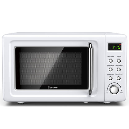 700W Retro 0.7 Cu. Ft Microwave with 5 Power Levels & Child Lock