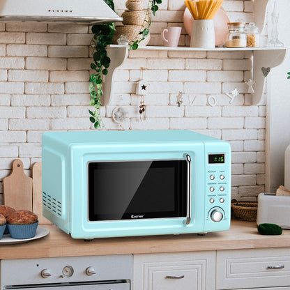 700W Retro 0.7 Cu. Ft Microwave with 5 Power Levels & Child Lock