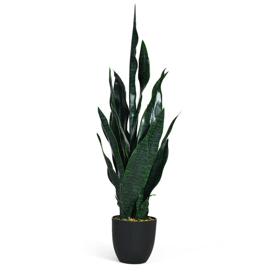35.5 Inch Realistic Artificial Sansevieria Snake Plant for Indoor & Outdoor Decor