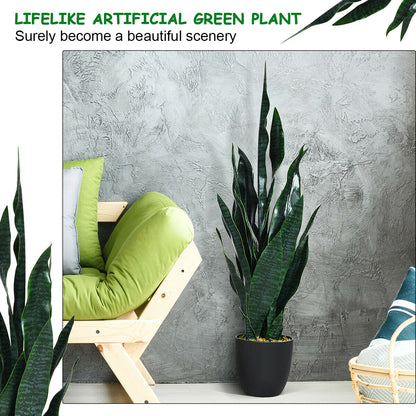 35.5 Inch Realistic Artificial Sansevieria Snake Plant for Indoor & Outdoor Decor