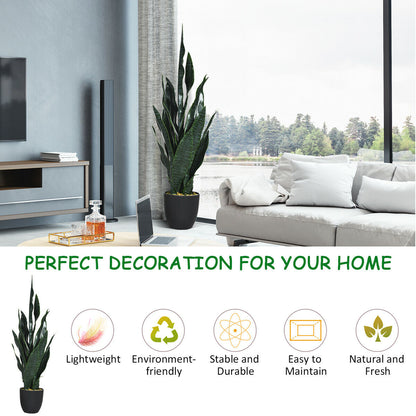 35.5 Inch Realistic Artificial Sansevieria Snake Plant for Indoor & Outdoor Decor