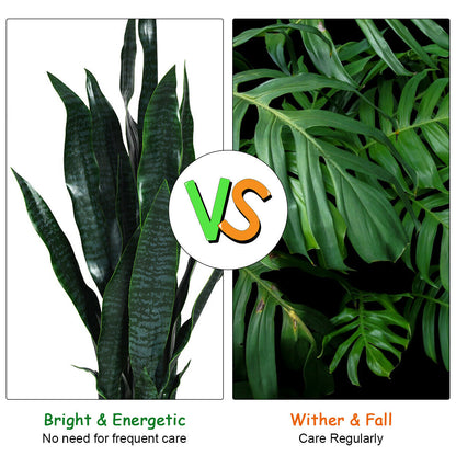35.5 Inch Realistic Artificial Sansevieria Snake Plant for Indoor & Outdoor Decor
