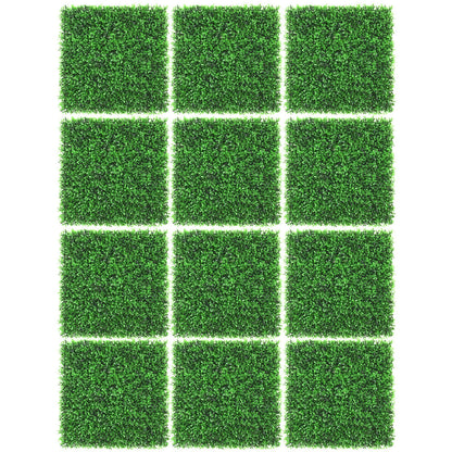 12 Piece Artificial Peanut Leaf Hedge Panels – UV-Resistant Green Fencing for Indoor/Outdoor Use