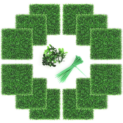 12 Piece Artificial Peanut Leaf Hedge Panels – UV-Resistant Green Fencing for Indoor/Outdoor Use