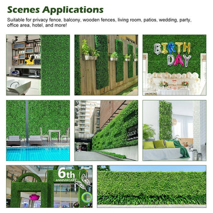 12 Piece Artificial Peanut Leaf Hedge Panels – UV-Resistant Green Fencing for Indoor/Outdoor Use