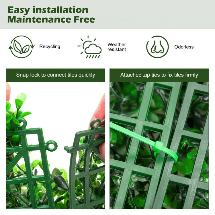 12 Piece Artificial Peanut Leaf Hedge Panels – UV-Resistant Green Fencing for Indoor/Outdoor Use