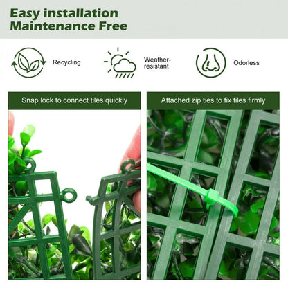 12 Piece Artificial Peanut Leaf Hedge Panels – UV-Resistant Green Fencing for Indoor/Outdoor Use