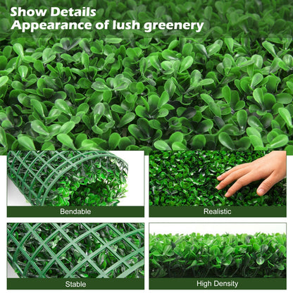 12 Piece Artificial Peanut Leaf Hedge Panels – UV-Resistant Green Fencing for Indoor/Outdoor Use