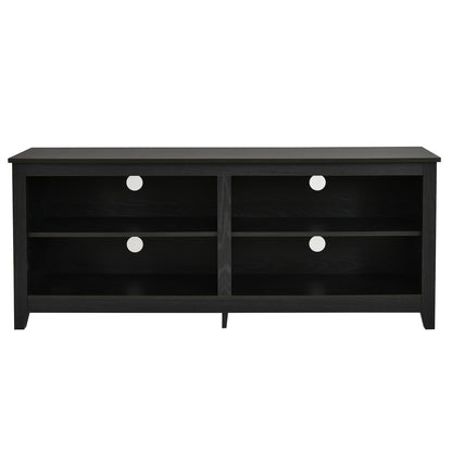 Modern TV Stand with Four Open Cubbies and Adjustable Shelf for TVs up to 65 Inches