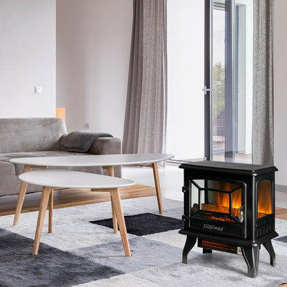 Freestanding Electric Fireplace Heater with Lifelike Dancing Flame Effect