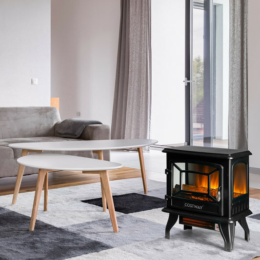 Freestanding Electric Fireplace Heater with Lifelike Dancing Flame Effect