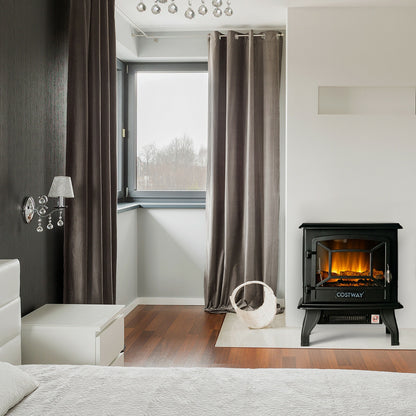 Freestanding Electric Fireplace Heater with Lifelike Dancing Flame Effect