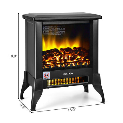 Compact Portable Electric Heater with Realistic Flame Effect