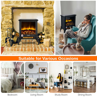 Compact Portable Electric Heater with Realistic Flame Effect
