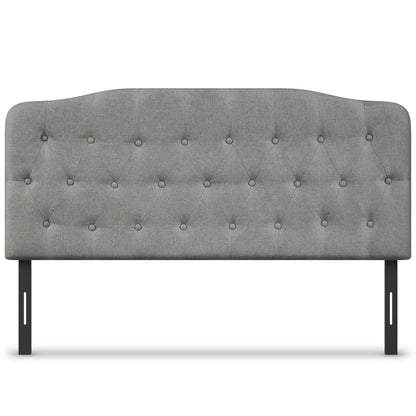 Adjustable Height Upholstered Queen Headboard - Light Grey