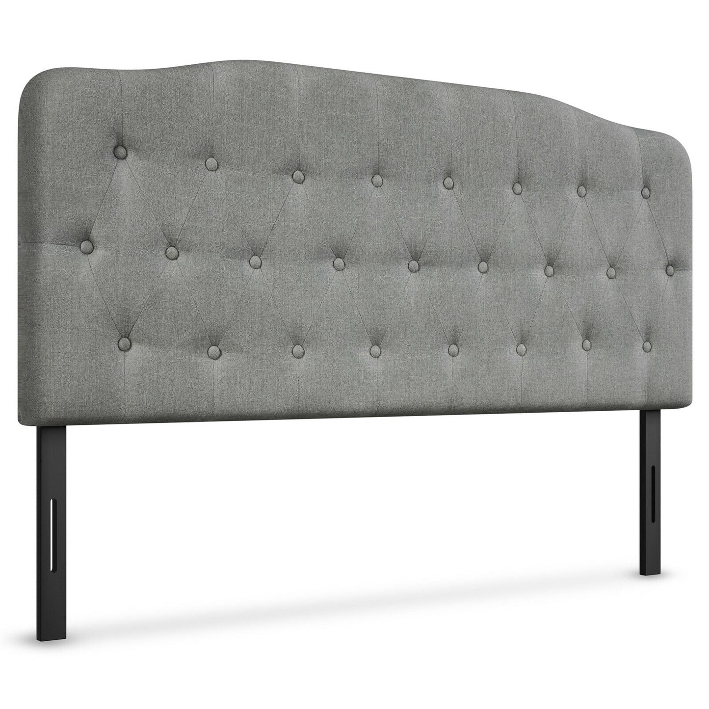 Adjustable Height Upholstered Queen Headboard - Light Grey