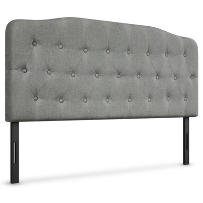 Adjustable Height Upholstered Queen Headboard - Light Grey