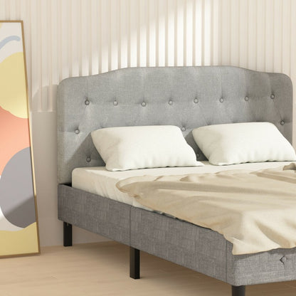 Adjustable Height Upholstered Queen Headboard - Light Grey