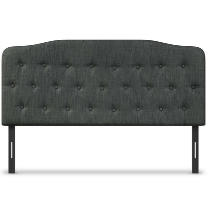 Adjustable Height Upholstered Queen Headboard - Dark Grey